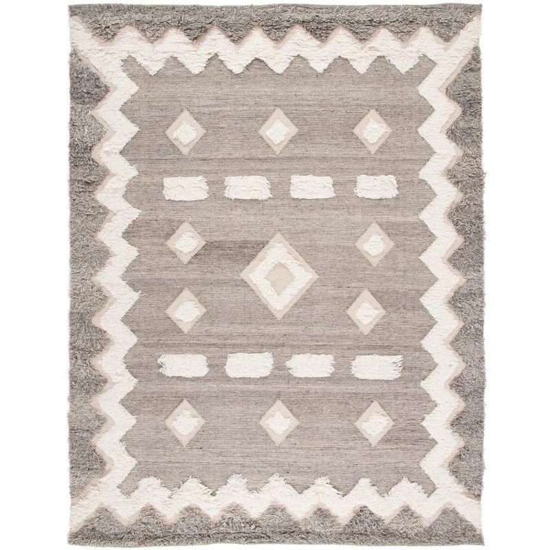 Hand-Knotted Woolen Adventure 9' x 12' Gray Area Rug