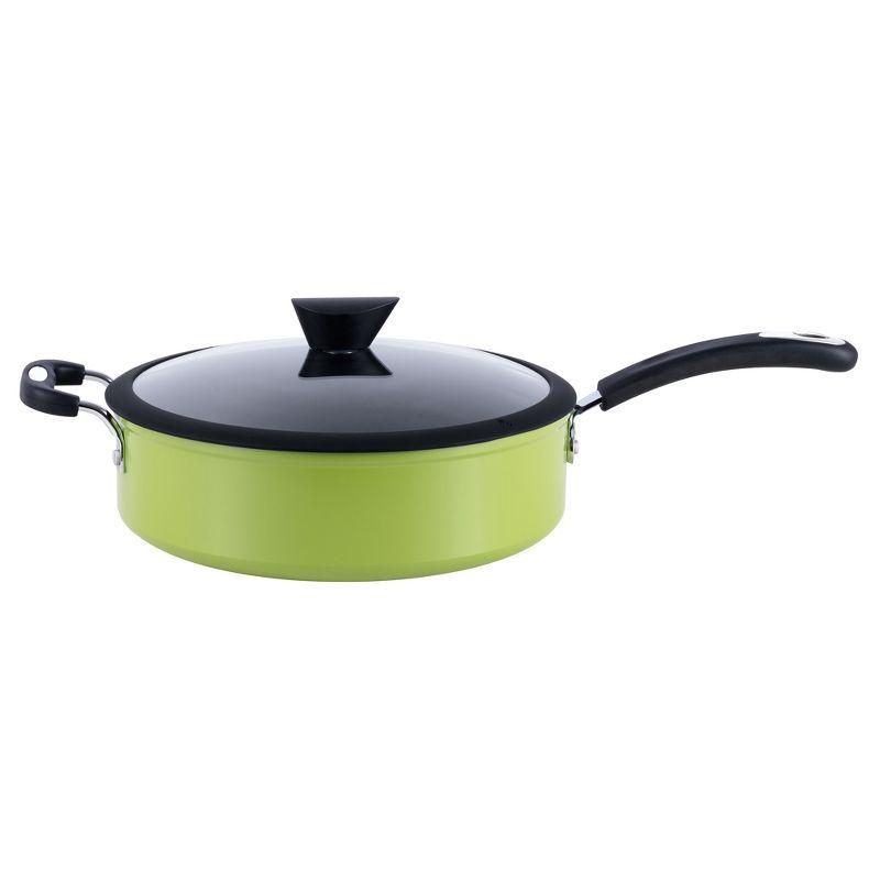 Green Aluminum Non-Stick Sauce Pan with Lid, 12"