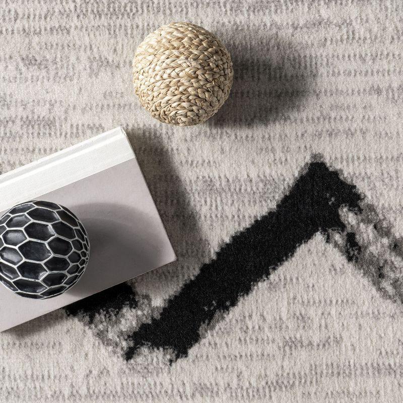 Nuloom Addison Chevron 9x12 Indoor Area Rug for Living Room Bedroom Dining Room Kitchen, Grey/Ivory
