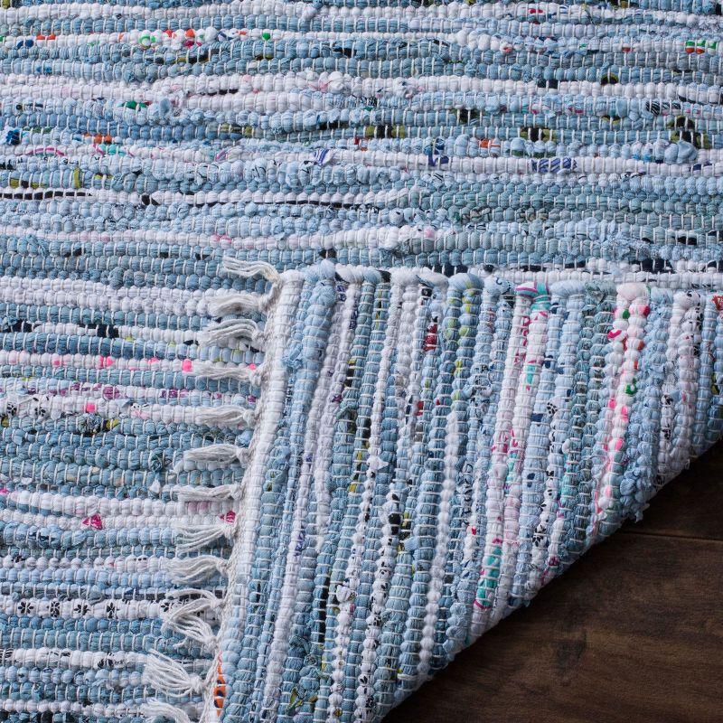 Rag Runner Rug RAR125 Hand Woven Runner Rug - Light Blue/Multi - 2'6"x14' - Safavieh.