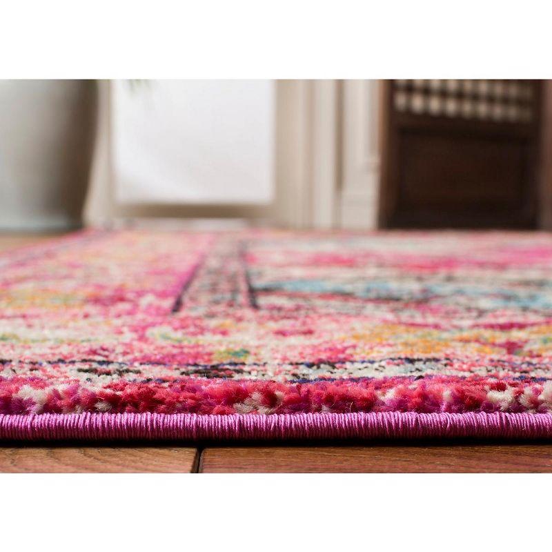 Monaco MNC243 Power Loomed Indoor Area Rug - Pink/Multi - 5'x5' - Safavieh