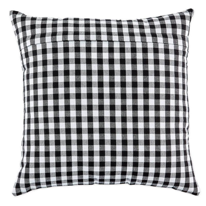 4pk 18"x18" Gingham Buffalo Check Assorted Square Throw Pillow Covers Black/White - Design Imports: Cotton, Machine Washable