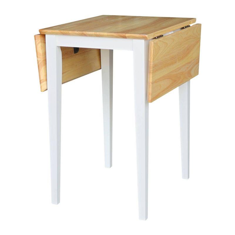 Elmwood White and Natural Solid Wood Extendable Dining Table