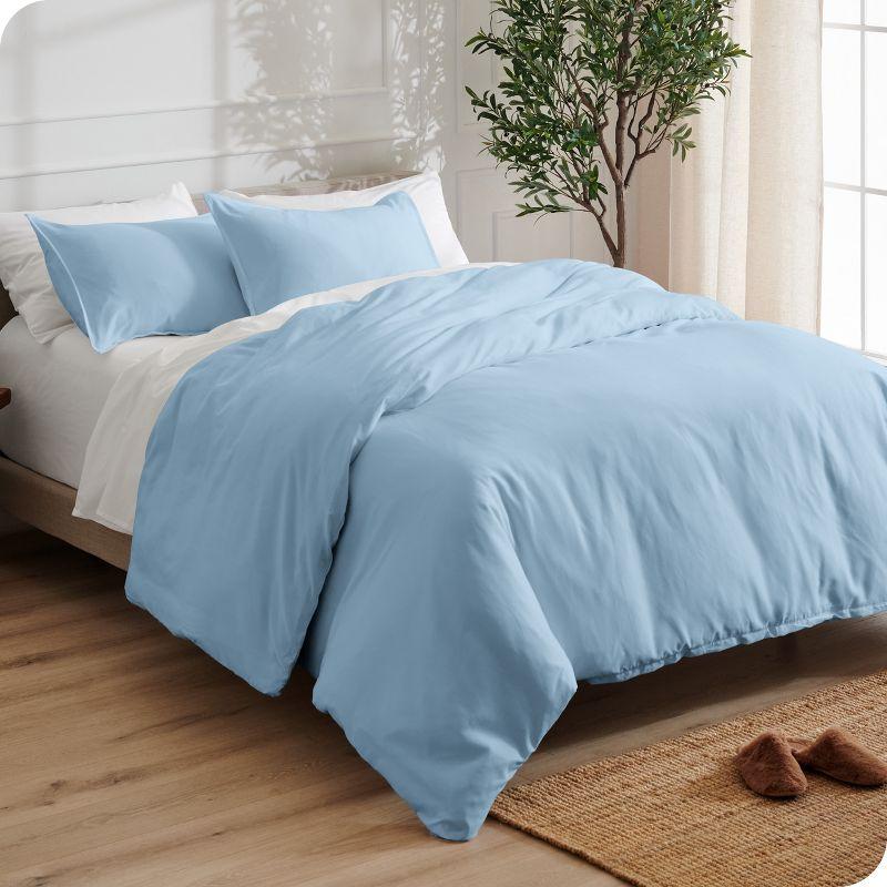 Twin/Twin XL Light Blue Double Brushed Duvet Set by Bare Home