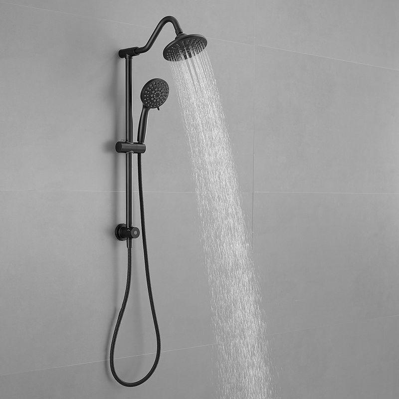 Matte Black Wall Mounted Dual Shower Head with Stainless Steel Hose