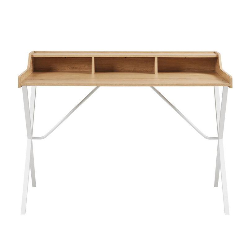 Laurel Writing Desk With Storage with Metal Legs