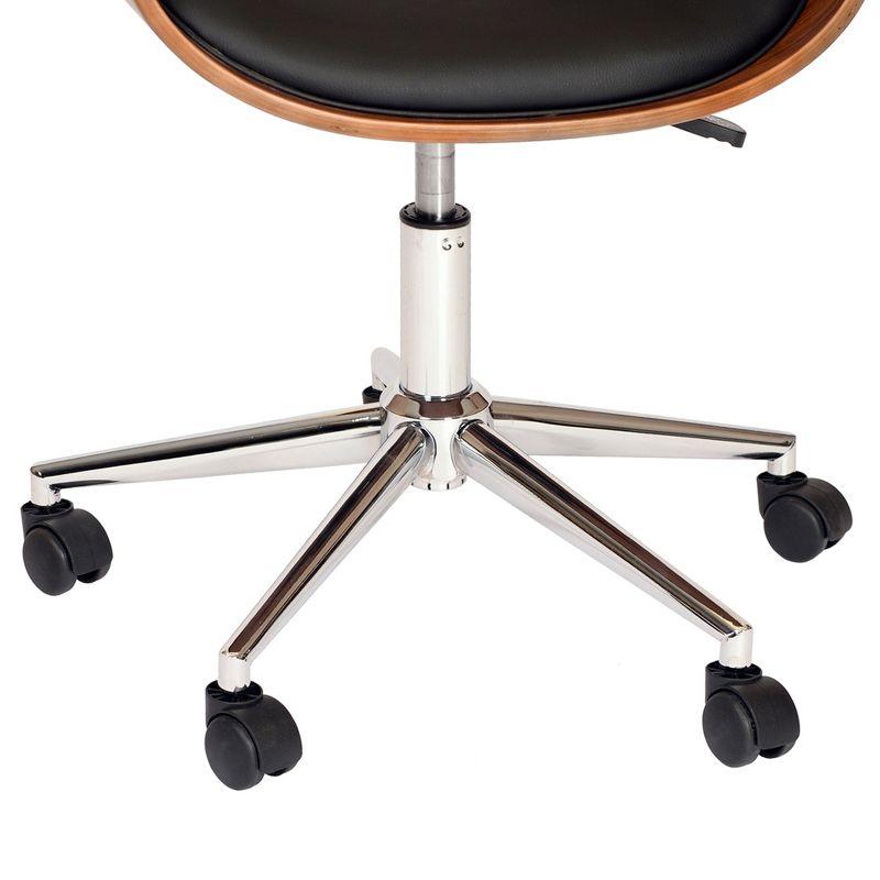 Julian Modern Chair: Swivel, Adjustable Height, Chrome Footrest - Armen Living