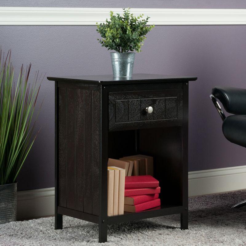 Blair Accent Table Coffee Finish - Winsome: End Table, Bedside, Home Office Storage