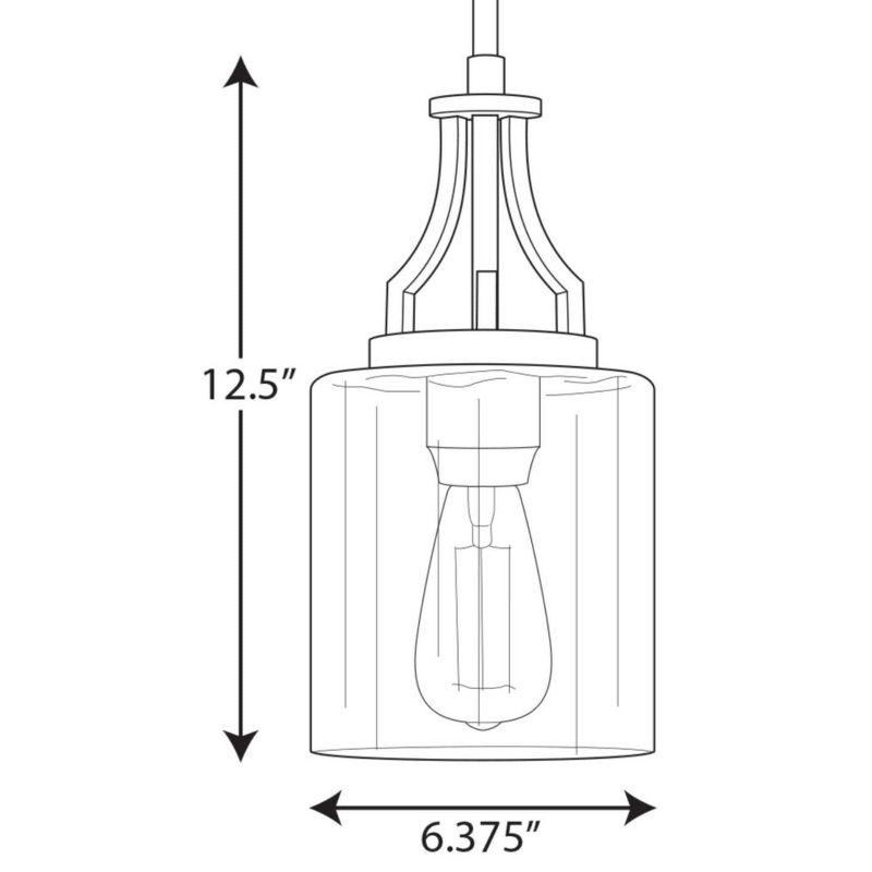 Progress Lighting Lassiter 1-Light Mini-Pendant, Matte Black, Clear Glass Shade