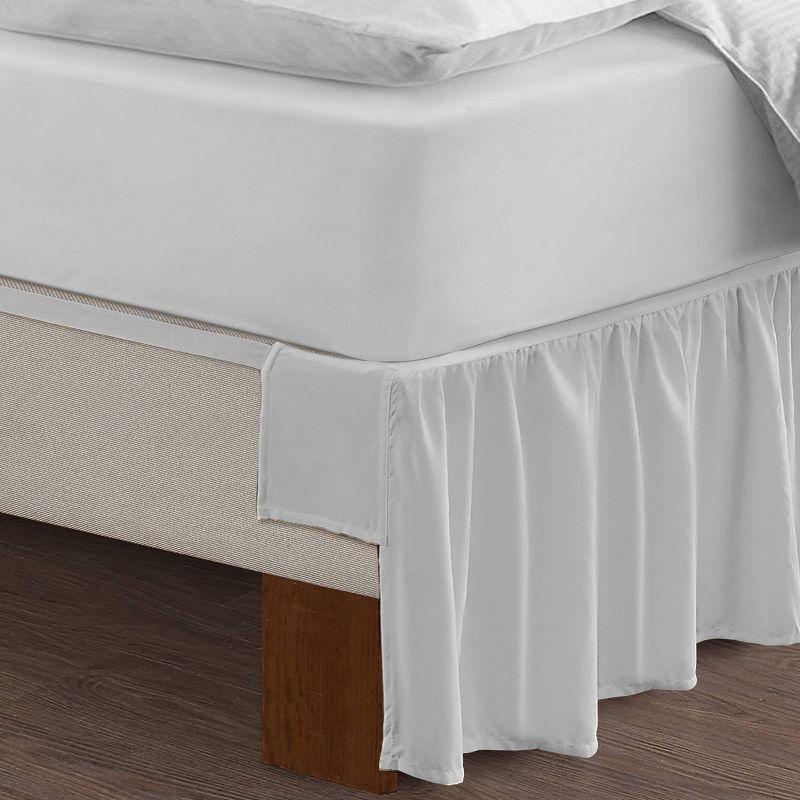 King White Ruffled Polyester Bed Skirt