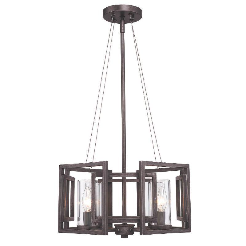 Marco 16" Gunmetal Bronze Pendant with Clear Glass Accents