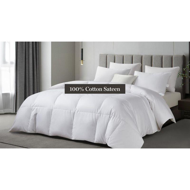 King White Cotton Sateen Down Bedspread