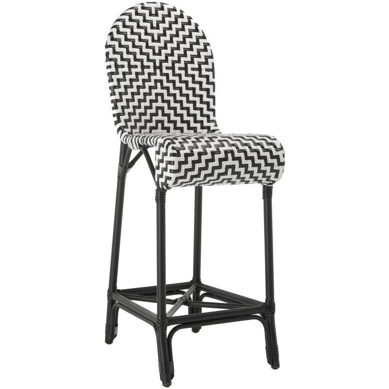 Tilden Barstool - Indoor/Outdoor - PAT4021 - Black/White - Safavieh