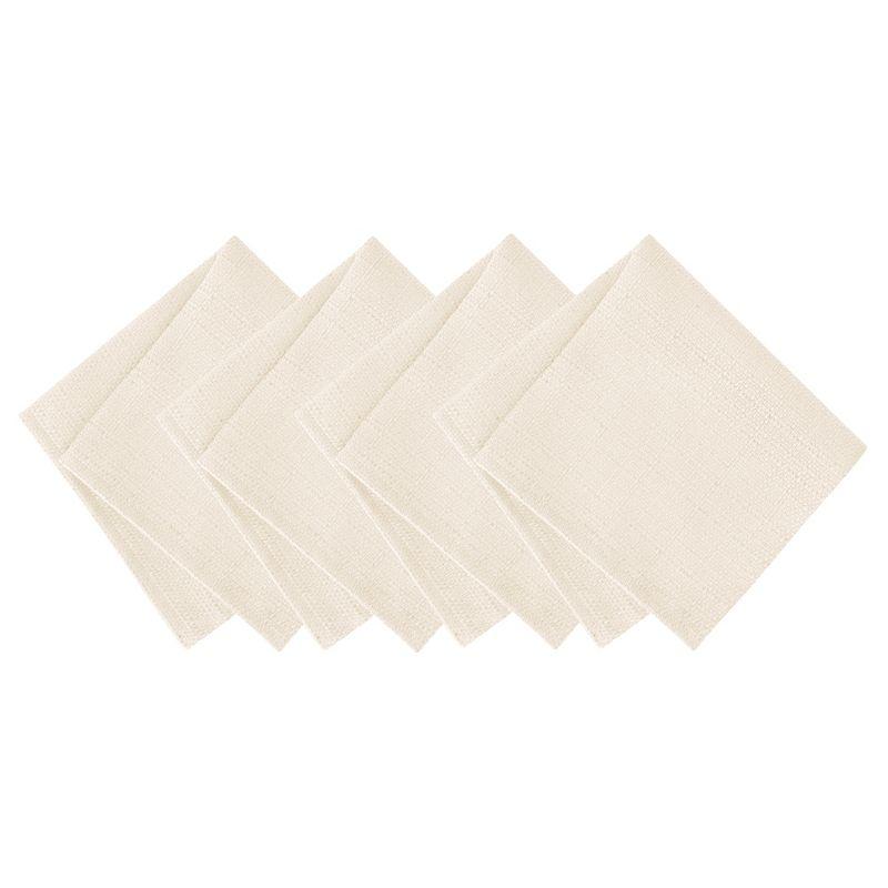 Ivory Textured Polyester Table Napkins Set of Four