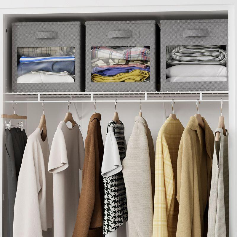 SpaceAid 6 Foldable Storage Cubes with Clear Windows, 11-Inch Fabric Bins for Closet, Cubby Shelf, or Cube Storage Organizer