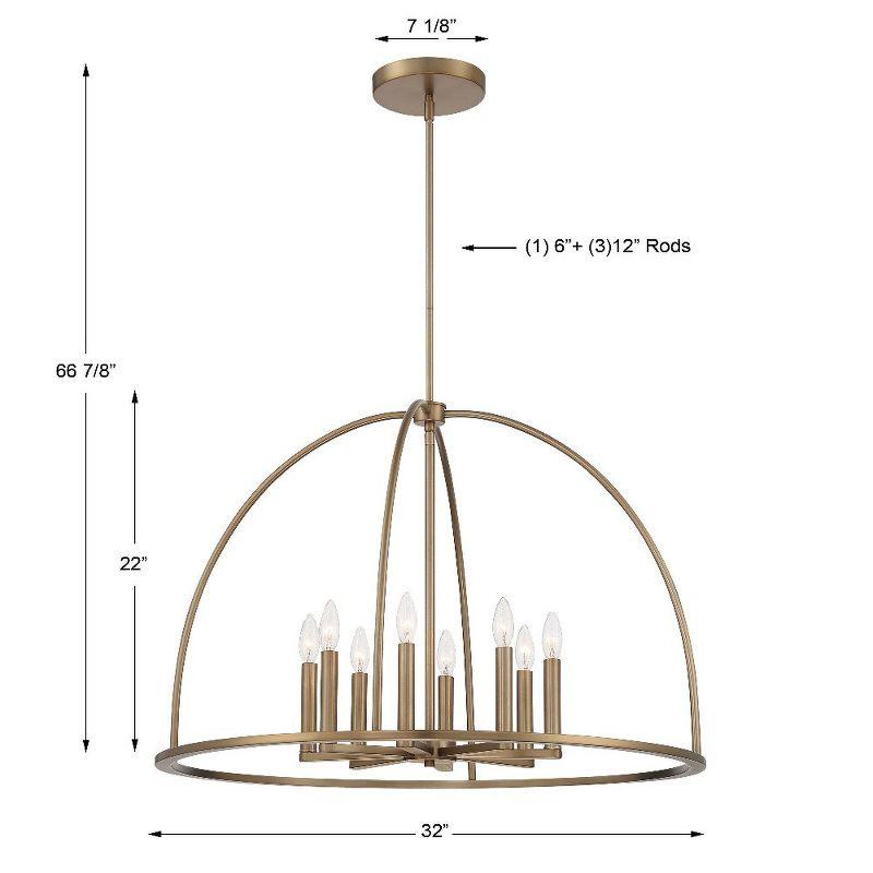 Crystorama Lighting Abbott 8 - Light Chandelier in  Vibrant Gold