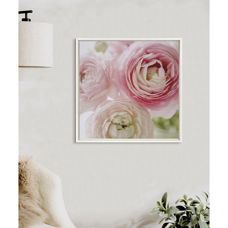 Kate and Laurel Sylvie Pink Dreams Framed Canvas by Kristy Campbell, 22x22, White