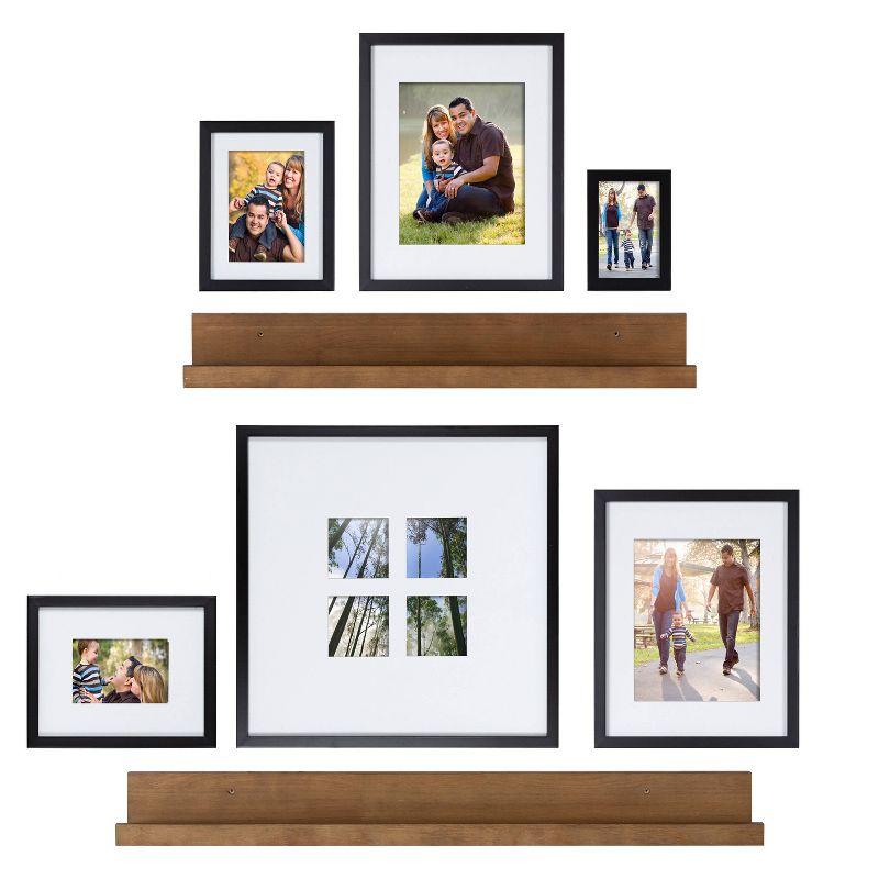 Multicolor Classic Manufactured Wood Wall Shelves & Frame Set