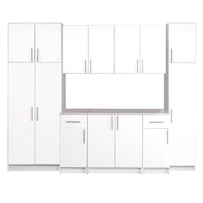 112" Elite with 9 Storage Cabinet Set White - Prepac: Laminated Composite Wood, Adjustable Shelves