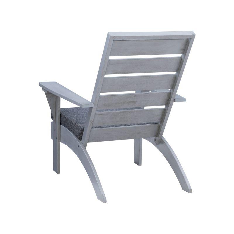 Rockport Outdoor Acacia Wood Chair with Cushion Gray - Linon