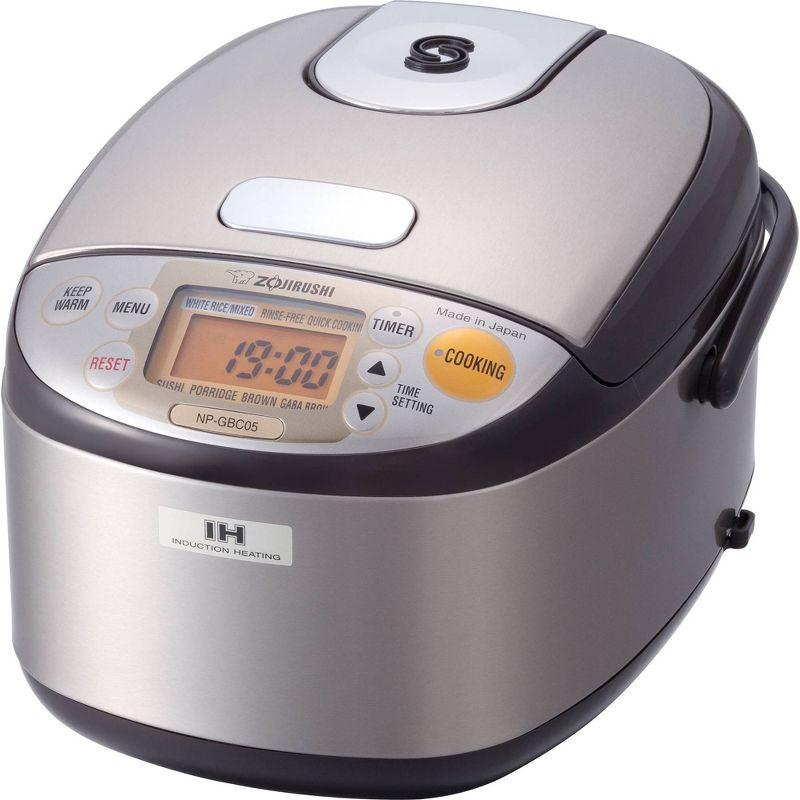 Zojirushi Induction Heating Rice Cooker & Warmer, 3 cups (uncooked), Stainless Dark Brown, Made in Japan: Japanese Brand, 7 Settings, NP-GBC05
