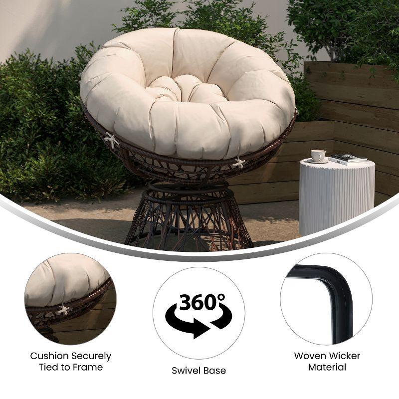 Flash Furniture Bowie Comfort Series Swivel Patio Chair with Cushion