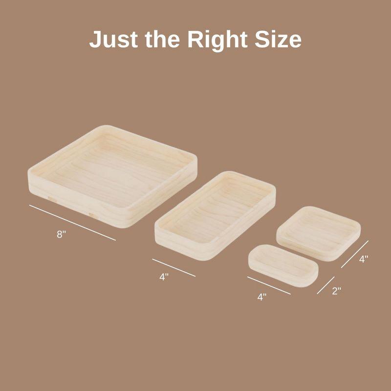 Hoek Stack Modular Desk Organizer - Sustainable Solid Wood with Sliding & Stackable Trays, Cork Bottom - Mid-Century Modern Setup to Study (Birch)