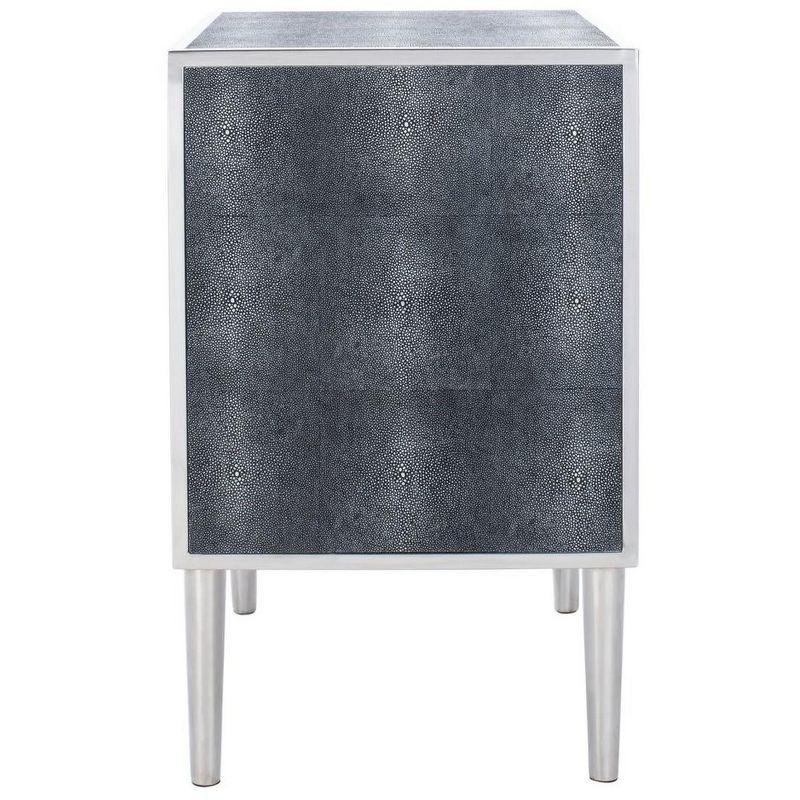 Tammy 1 Drawer Faux Shagreen Nightstand - BLACK/SILVER - Safavieh.