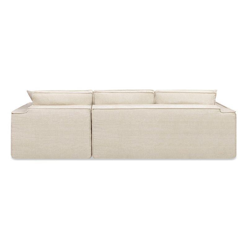 Jennifer Taylor Home Brenley 110.5" RAF Sofa-in-a-Box Sectional Sofa, Porcelain Light Beige Chenille