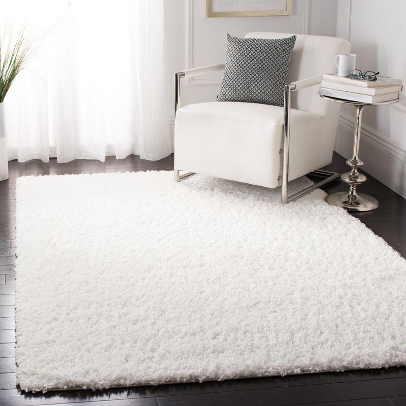 August Shag AUG200 Power Loomed Indoor Area Rug - White - 5'3"x7'6" - Safavieh
