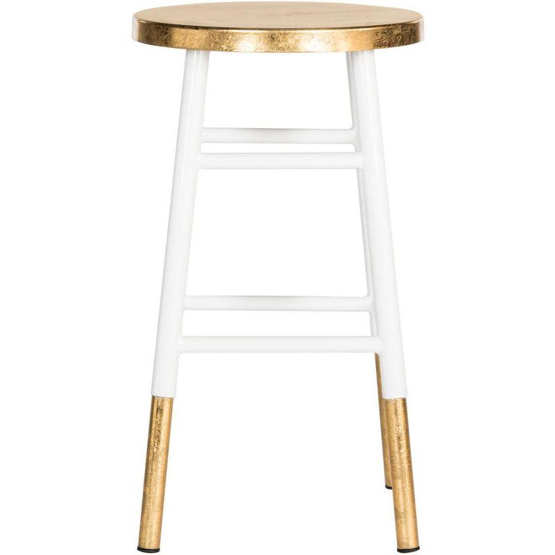 Emery Dipped Gold Leaf Counter Stool - FOX3231 - White/Gold - Safavieh Couture