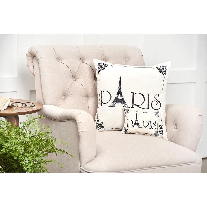 Paris Embroidered Throw Pillow