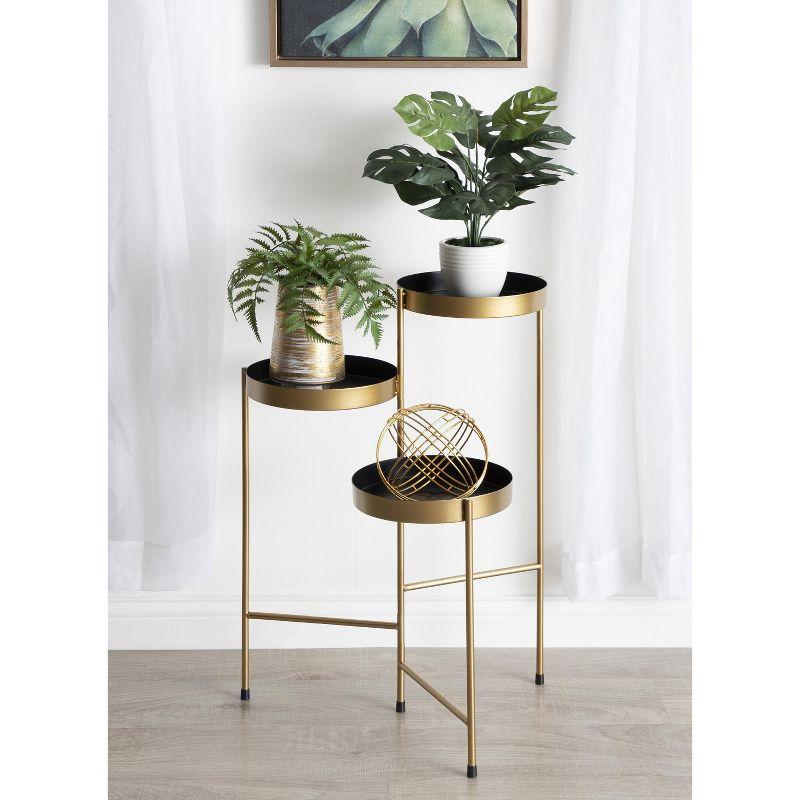 Finn Black and Gold Metal Tri-Level Plant Stand