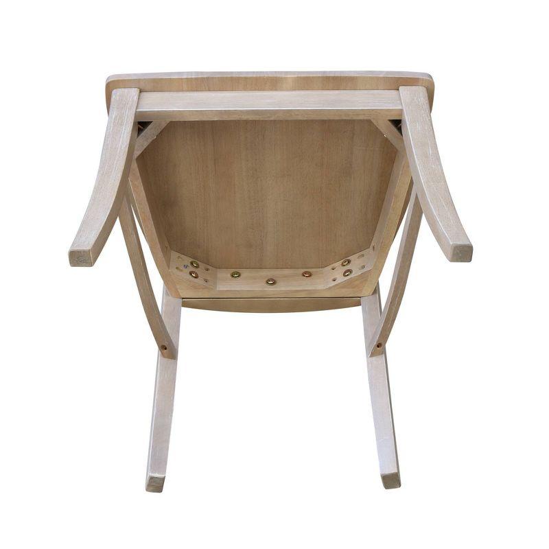 Solid Wood Cross Back Side Chair in Taupe