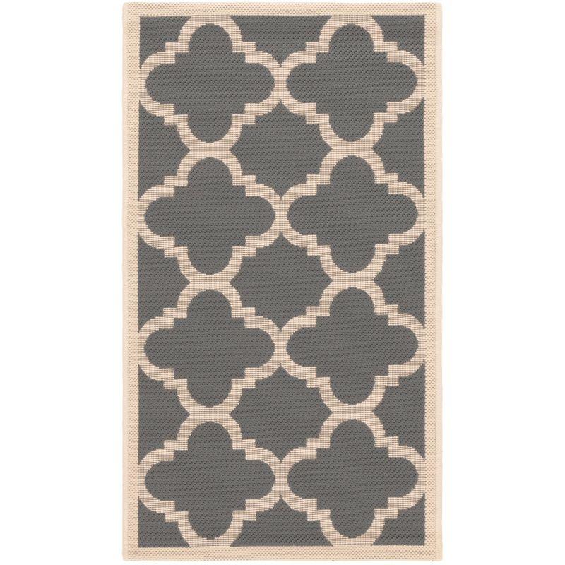 Courtyard CY6243 Power Loomed Indoor and Outdoor Accent Rug - Grey/Beige - 2'x3'7" - Safavieh