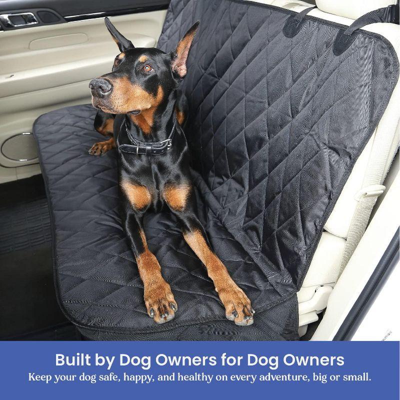 4Knines Dog Rear Seat Cover No Hammock Regular Black