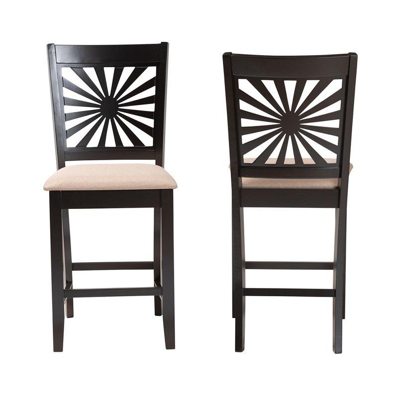 Baxton Studio Olympia Modern Fabric and Wood Counter Stool Set