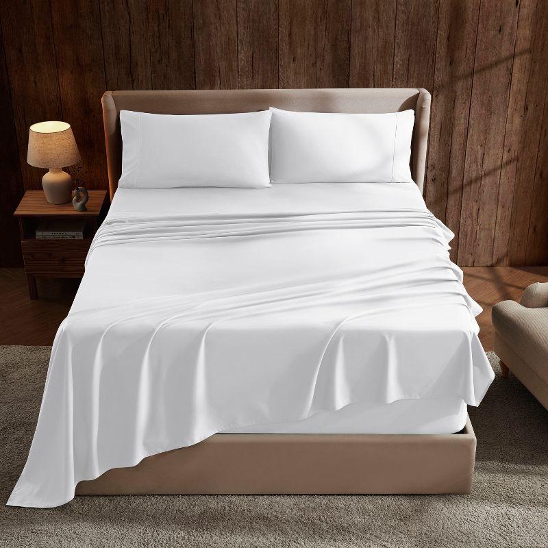 Nestl 4 Piece Full Bed Sheet Set, Deep Pocket Extra Soft Microfiber Full Sheets - White