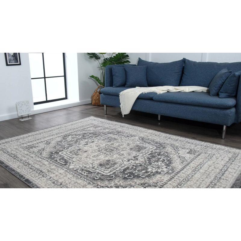 Ivory Moroccan Bohemian 6' x 9' Synthetic Area Rug