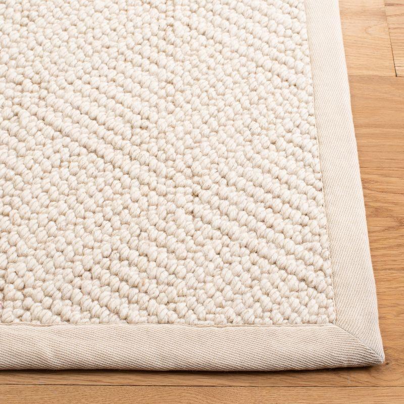 Ivory Geometric Flat Woven Wool 9' x 12' Area Rug