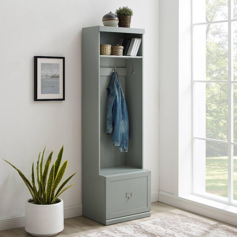 Gray Modular Hall Tree with Storage and Hooks