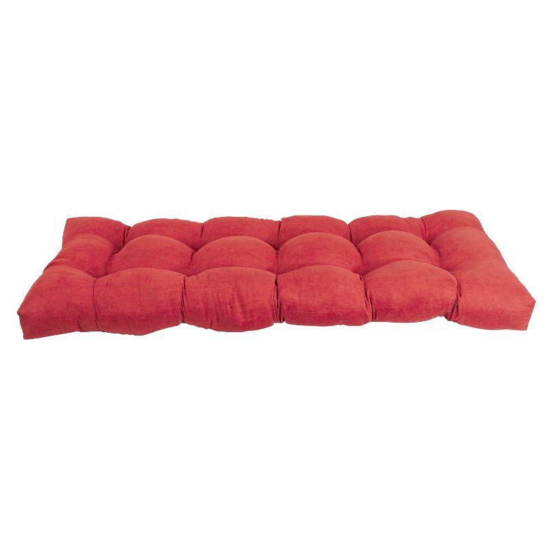 Cardinal Red Tufted Microsuede Indoor Bench Cushion 51" x 19"