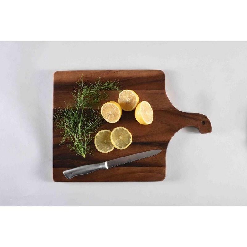 Kalmar Home Acacia Wood Square Board With Handle - 16"