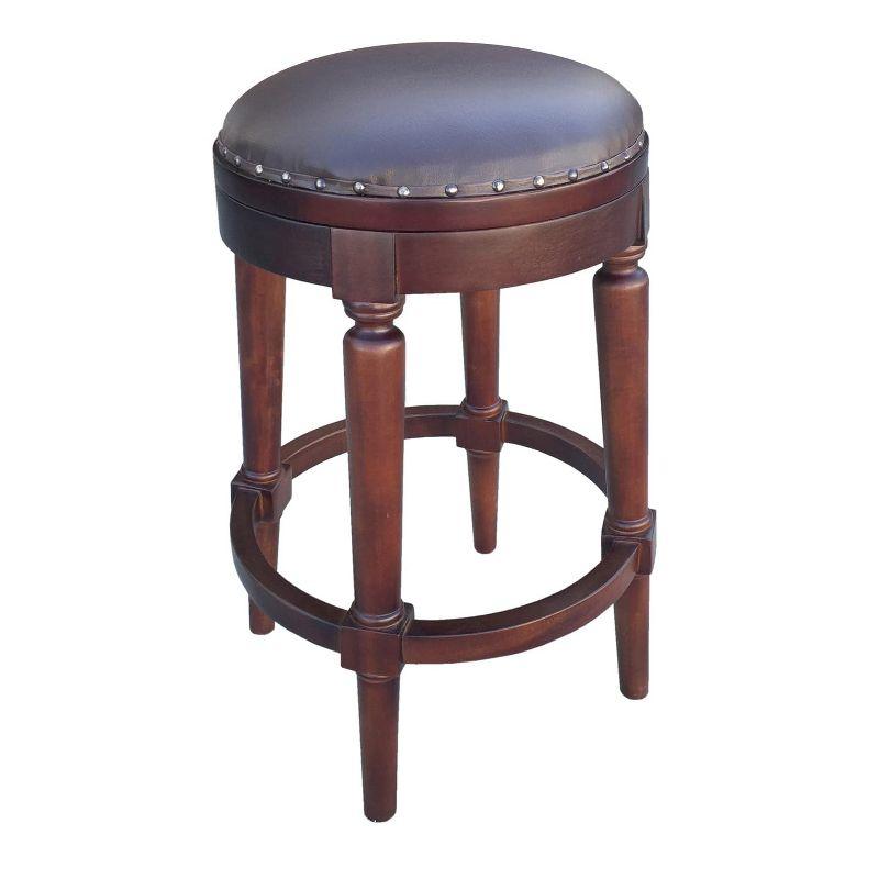 D-Art Collection Upholstered Counter Stool with Solid Wood Frame