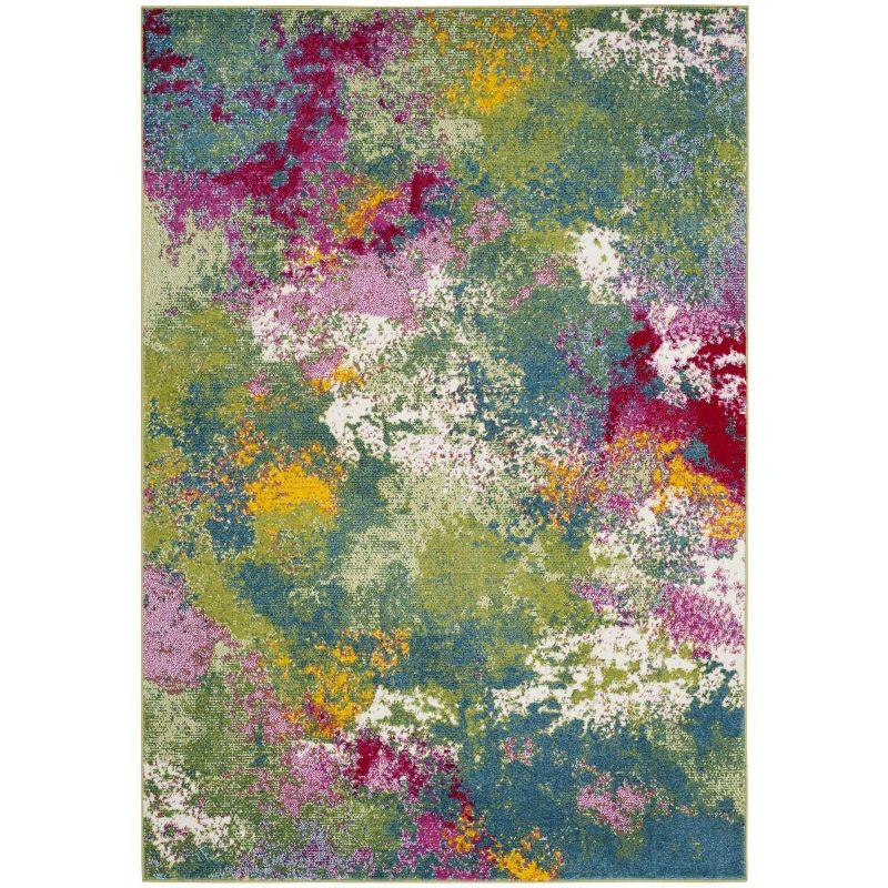 Watercolor WTC697 Power Loomed Indoor Area Rug - Green/Fuchsia - 4'x6' - Safavieh