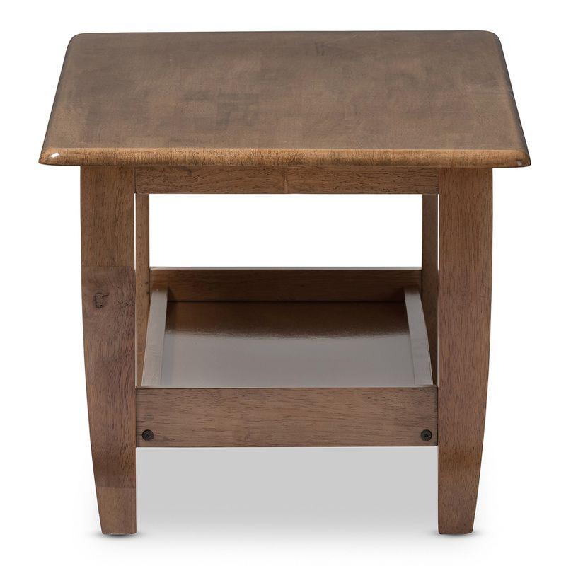 Pierce Mid-Century Modern Finished Coffee Table: Rubberwood Shelf, Lounge Style - Baxton Studio