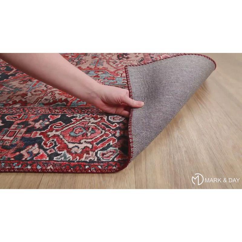 Mark & Day Manche 2'6"x7'6" Runner Woven Indoor Area Rugs Bright Red/Navy/Wheat/Ice Blue/Grass Green/Ivory