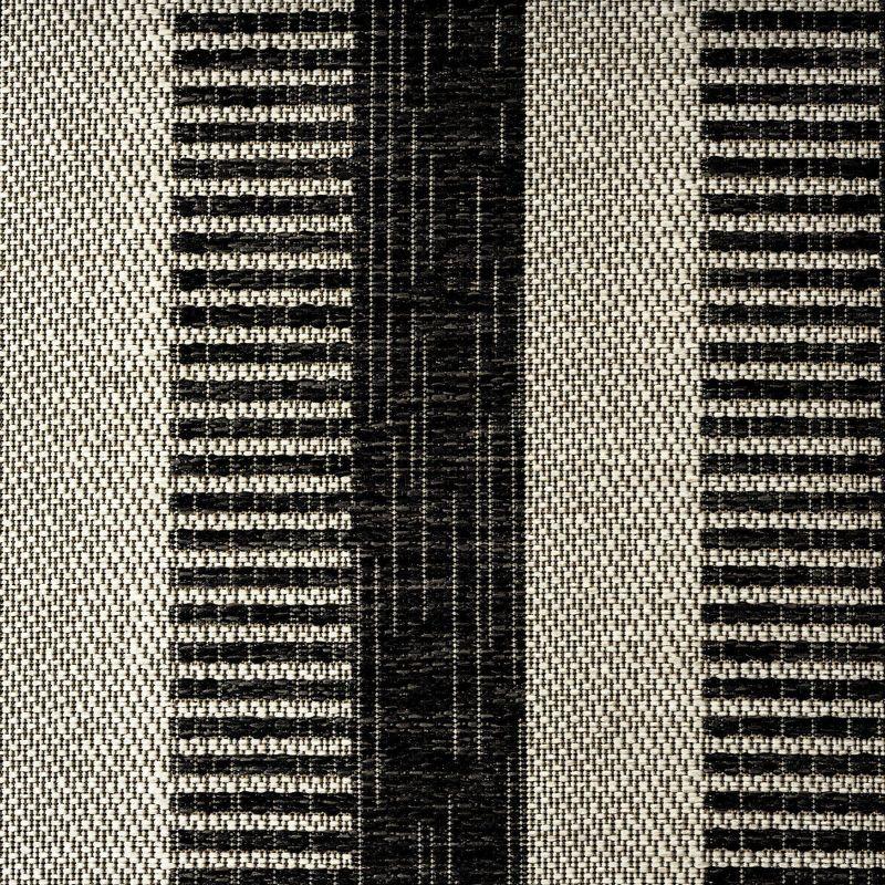 Nicole Miller New York Patio Country Charlotte Modern Striped Indoor/Outdoor Area Rug, Black/Grey