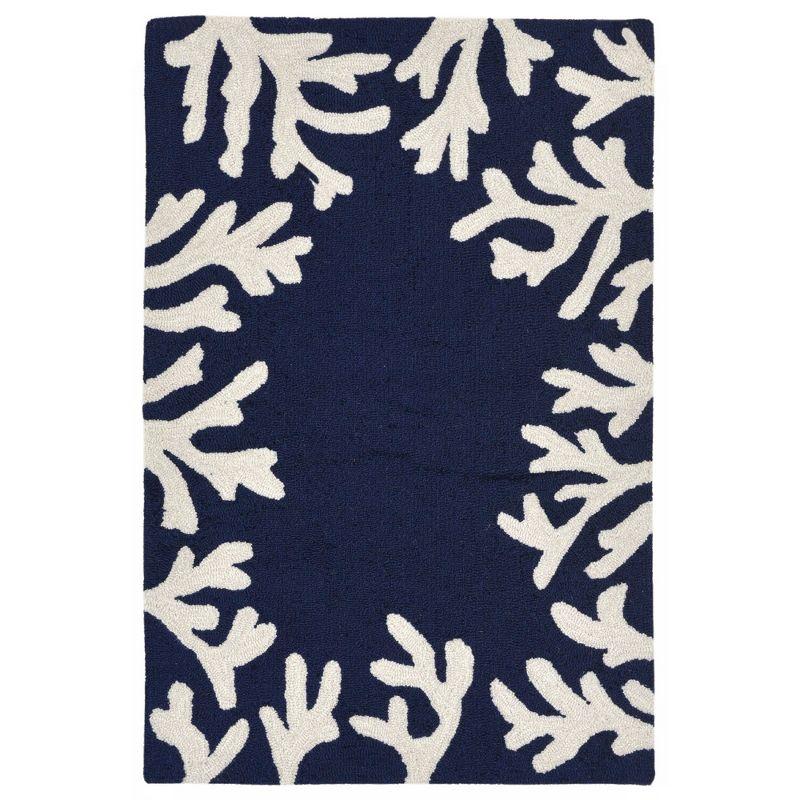 Liora Manne Capri Coral Border Indoor/Outdoor Rug Navy 2'6" x 4'