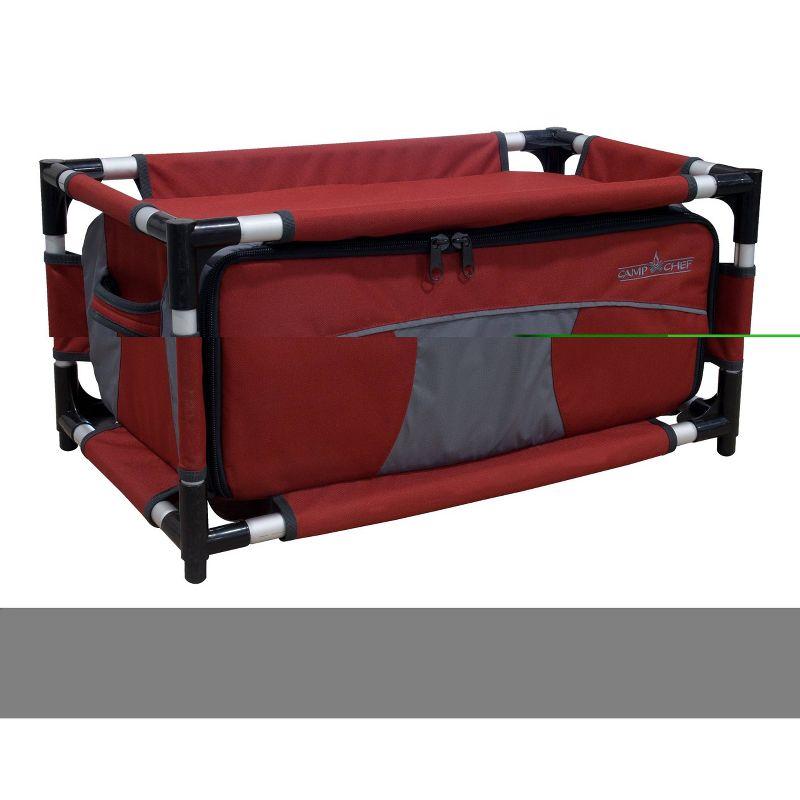 Red and Gray Aluminum Camping Organizer Table